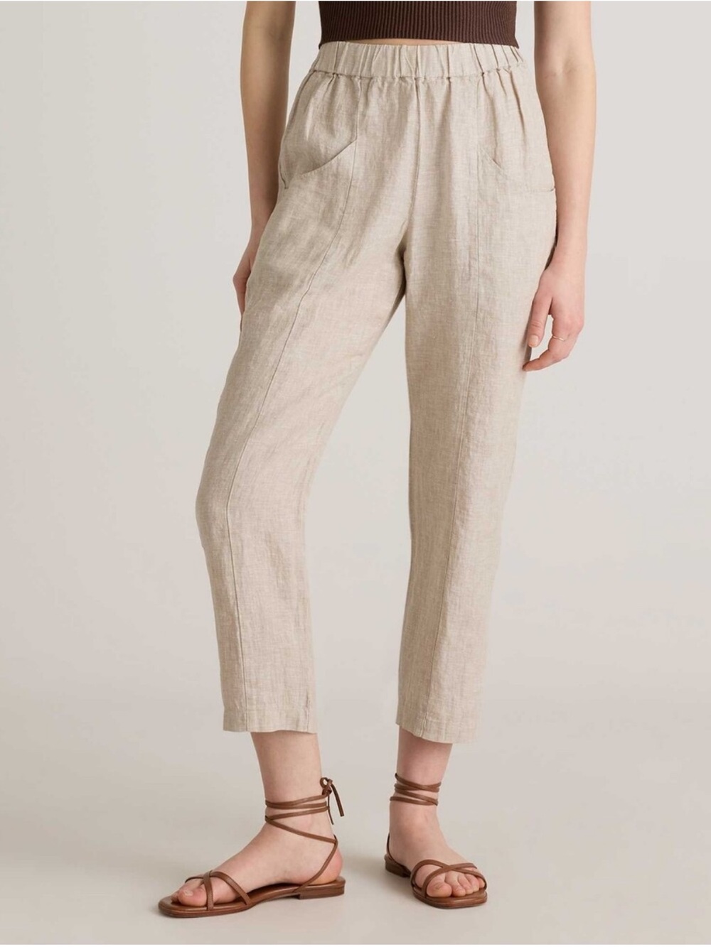 Quince 100% European Linen Tapered Ankle Pants Size Medium